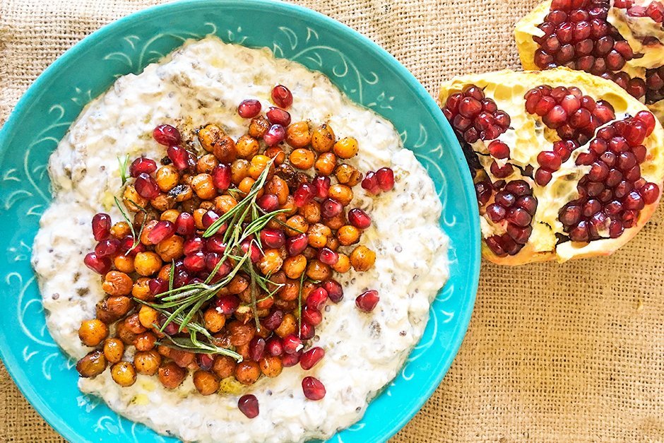 Çıtır Nohutlu Köz Patlıcan Salatası