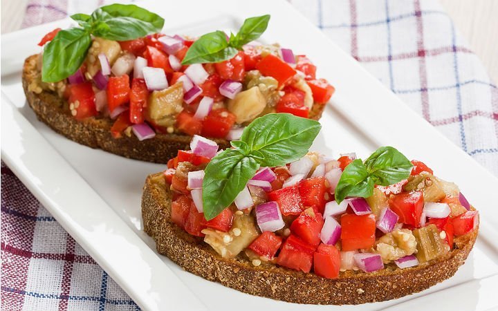 Köz Patlıcanlı Bruschetta