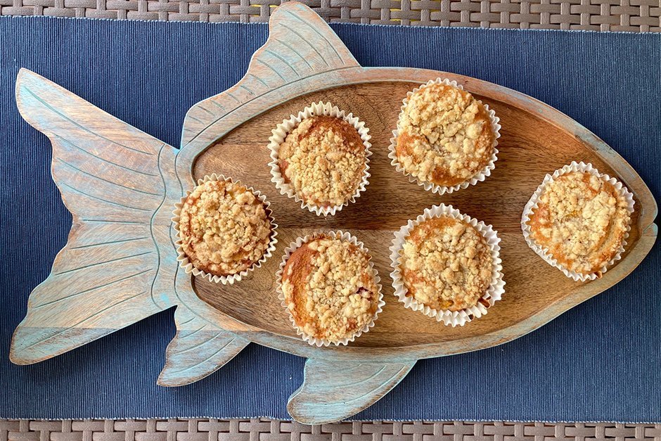 Şeftalili Crumble Muffin