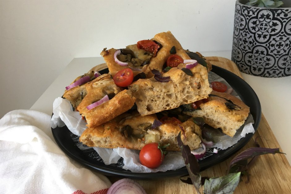 Köz Patlıcanlı Focaccia