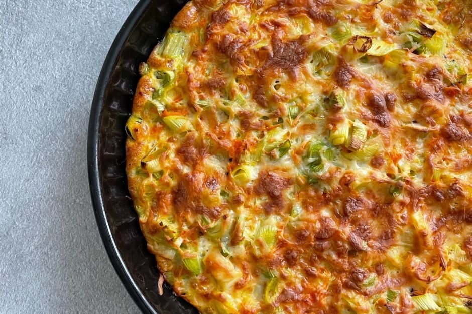 Pırasalı Peynirli Frittata