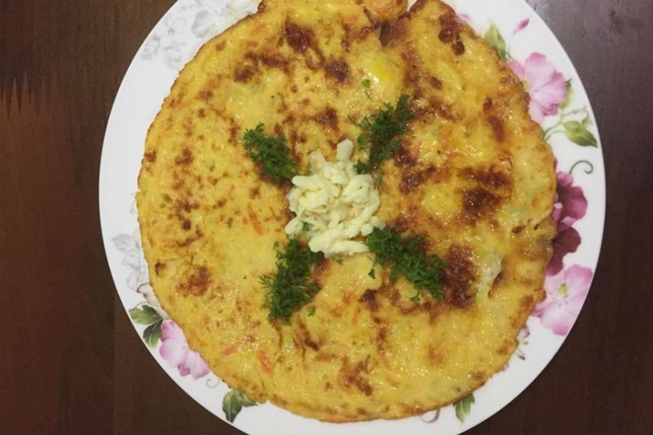 Susamlı Kaşarlı Kabak Omlet